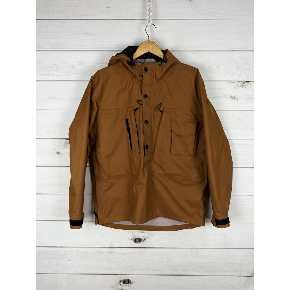 J.L. Powell Jacket Mens Large Brown Hooded 1/2 Zip Windbreaker Outdoor Gorpcore